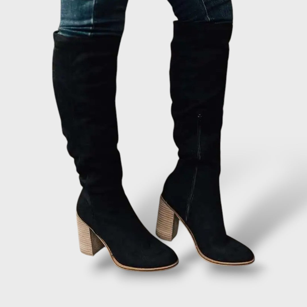 Botas Altas con Tacón y Cremallera